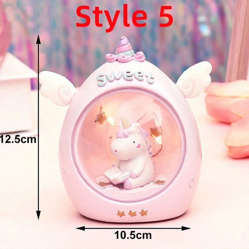 Bluejw LED Resin Unicorn Night Light for Kids, Baby Girls Bedroom Decor, Cute Animal Bedside Lamp, Children's Toy, Xmas Birthday Gift, Night Lights - Image 1